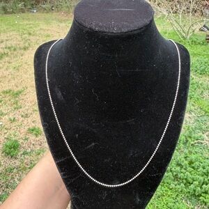925 Sterling Silver Beaded Chain Necklace